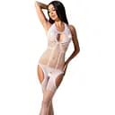 Бодистокинг с имитацией чулок Passion BS079 white One size