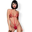 Еротичний боді Obsessive Luiza S/M червоний