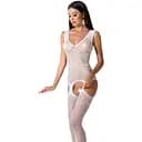Бодистокинг Passion BS062 комбинезон имитация чулок S/M/L white