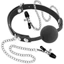 Кляп с зажимами для сосок Fetish Tentation: Для смелых БДСМ-игр и ролевой игры