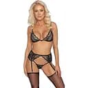 Комплект Kissable Suspender Pola S/M чорний