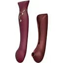 Смарт-вібратор 3 в 1 Zalo Queen Wine Red пульсуюча перлина та вакуум кристал Swarovski