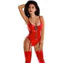 Боді Glossy Wetlook Doja M (червоний)