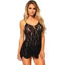 Пеньюар Leg Avenue Rose Lace Flair Chemise Black One Size