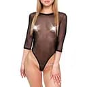 Сексуальное прозрачное боди сетка Sheril с рукавами Art of Sex - Sheril черный XS-М