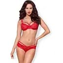 Комплект білизни Obsessive 860-SET-1 S/M червоний