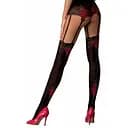 Колготки с эффектом чулок на подвязках Passion TI112 nero-roso (60/20 den) 1/2