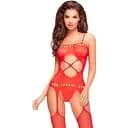 Бодістокінг з вирізом на животику Penthouse - Hot Nightfall Red S/M/L
