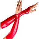 Виниловые миттинки Art of Sex - Lora длинные цвет красный S