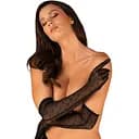 Сітчасті довгі рукавички Obsessive Obsessivia gloves black чорні One size