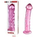 Скляний фалоімітатор LoveToy Glass Romance 19 см рожевий