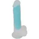 Фалоімітатор Glow in the Dark Silicone Dildo 20.5 см блакитний