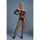 Бодістокінг Caprice Lingerie Model 10 One size Black мереживо відкритий доступ довгий рукав