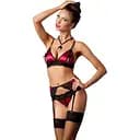 Комплект білизни Casmir Carisma S/M червоний з чорним