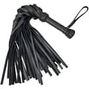 Черный флоггер классический, натуральная кожа, 50 хвостов, по 50см, рукоятка 20см