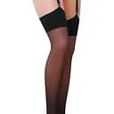 Класичні панчохи під пояс із широкою гумкою ST001 nero - Passion 5