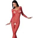 Бодістокінг з великою сіткою Passion BS077 red One size