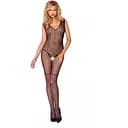 Сітчастий чорний бодістокінг з малюнком боді та гетр Casmir CA006 One size