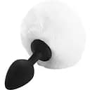 Силиконовая анальная пробка М Art of Sex Silicone Bunny Tails Butt plug White диаметр 3.5 см