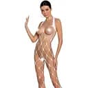 Бодістокінг в дуже велику сітку Passion BS091 white з доступом One size