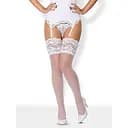 Чулки под пояс Obsessive 810-STO-2 S/M белый