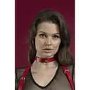 Чокер с колечком для поводка Feral Feelings - Choker, натуральная кожа, Червоний