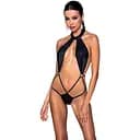 Боді-халтер із екошкіри Passion JANNIES Body S/M black