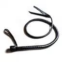 Плетіти з рукояттю, натуральна шкіра, колір чорний, довжина - 120 см