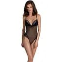 Сетчатое боди с кружевным лифом Passion DELIENA Body XXL/XXXL black