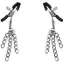 Затискачі для сосків з пензликами Feral Feelings - Nipple clamps Tassels, срібло/чорний