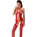 Бодістокінг Passion BS056 комбінезон імітація панчохи S/M/L red