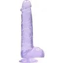 Фалоімітатор RealRock Crystal Clear Dildo Realistic 17 см фіолетовий