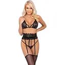 Комплект Kissable Suspender Set S/M чорний