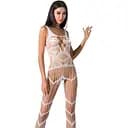 Бодистокинг Passion BS058 комбинезон очень воздушный S/M/L white