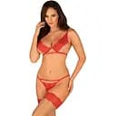Комплект білизни Obsessive Mellania L/XL червоний