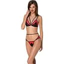 Комплект белья Passion Peonia Set L/XL red бра трусики