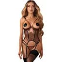 Корсет Obsessive Soranna L/XL (бронзовий)