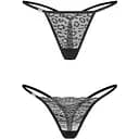 Комплект стрінгів Obsessive Clara L/XL 2 шт (чорний)