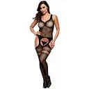 Бодистокинг Baci Fishnet Garter Catsuit OS черный