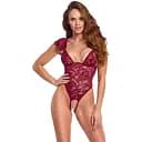 Боді Cottelli Lingerie Pearls M (бордовий)