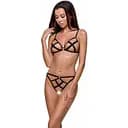 Трусики зі стреп NICKY THONG black - Passion Exclusive L/XL