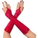 Вінілові миттинки Art of Sex - Lora короткі колір червоний L