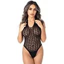 Еротичне боді Daring Intimates Flow Net Halter Teddy S-L чорний