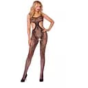 Бодістокінг з ажурної сітки з вирізами з боків та доступом Casmir CA002 чорний One size