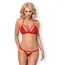 Комплект білизни Obsessive 838-SET-3 S/M червоний