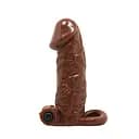 Насадка на пенис Brave Man Vibrating Penis Sleeve Flesh, 15 см (коричневый)