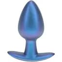 Анальная пробка Ouch! Smooth Anal Plug Metallic M 7.9 см (синий)