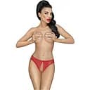 Трусики-тонг Penthouse Naughty Valentine Red мереживо відкритий доступ до інтимних зон M/L