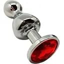 Металлическая анальна пробка Wooomy Lollypop Double Ball Metal Plug Red S диаметр 2.8 см длина 8.5 см