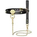 Розкішний нашийник з повідцем Zalo Collar & Leash Set Black